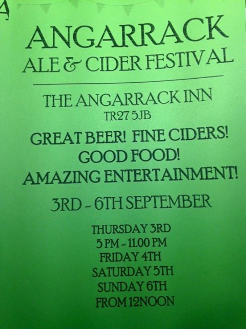 Beer Festival - Thursday September 3rd to Sunday September 6th | Angarrack Inn
